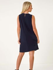 Roman Blue Chain Detail Shift Dress - Image 3 of 5