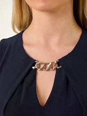 Roman Blue Chain Detail Shift Dress - Image 5 of 5