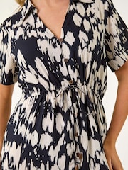 Roman Black Petite V-Neck Button Down Midi Dress - Image 5 of 5