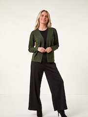Verde - Roman Petite Plain Stretch Cardigan - Imagem 2 de 5