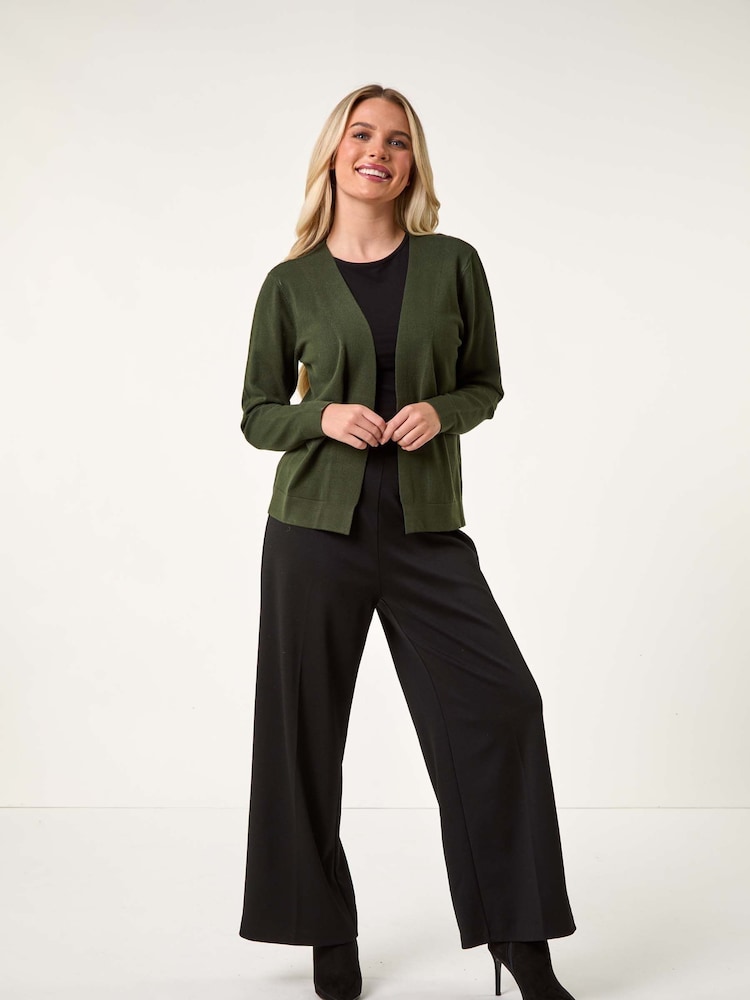 Verde - Roman Petite Plain Stretch Cardigan - Imagem 2 de 5