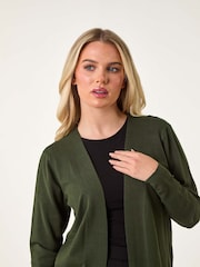 Verde - Roman Petite Plain Stretch Cardigan - Imagem 4 de 5