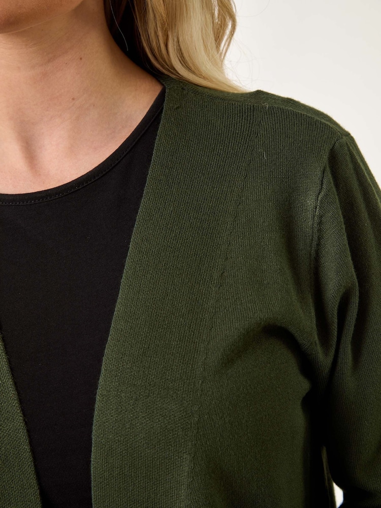 Verde - Roman Petite Plain Stretch Cardigan - Imagem 5 de 5