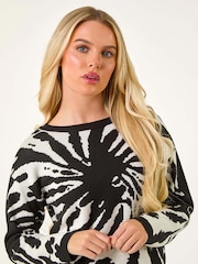 Roman Black Petite Abstract Knit Jumper - Image 5 of 6