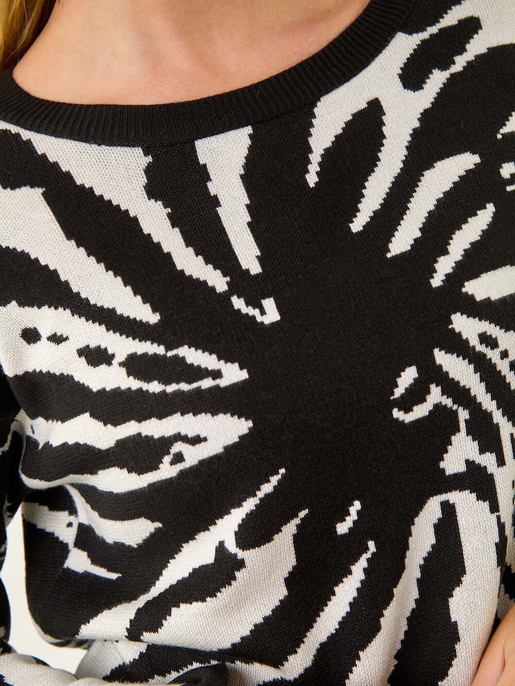Roman Black Petite Abstract Knit Jumper - Image 6 of 6