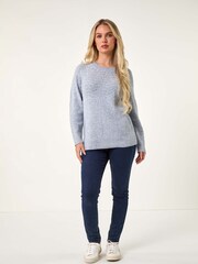 Roman Blue Petite Pearl Detail Knit Jumper - Image 4 of 5