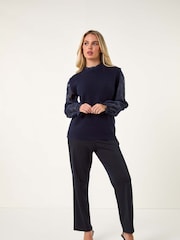 Roman Blue Floral Print 2 in 1 Knit Jumper - Image 2 of 5