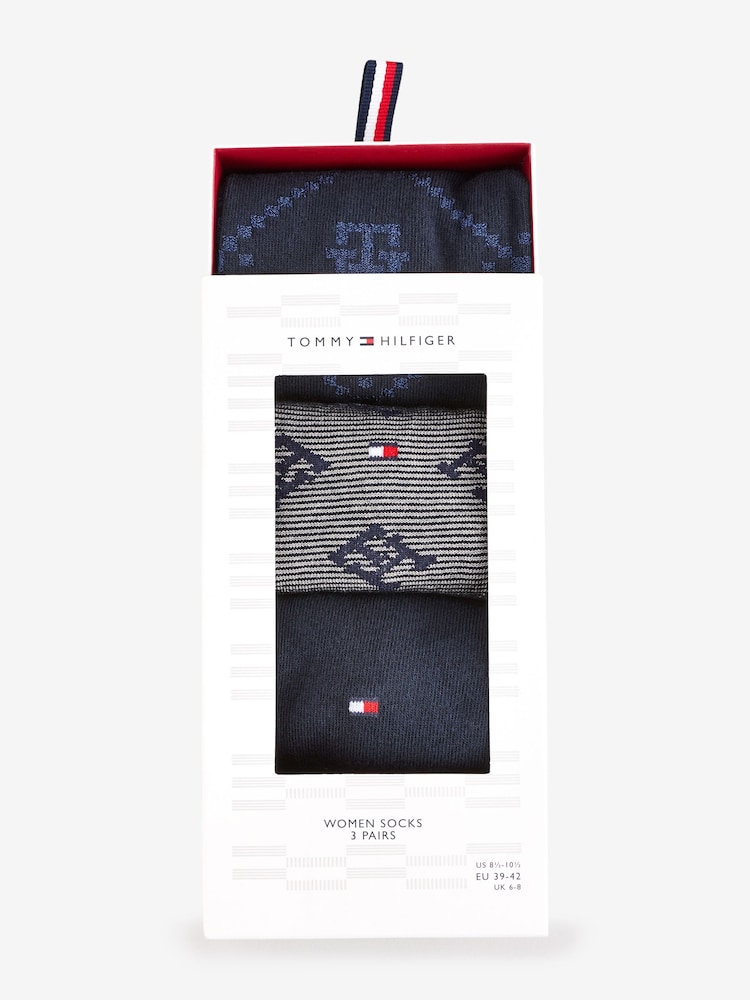 Tommy Hilfiger komplet 3 parov modrih ženskih nogavic - Slika 5 iz 5