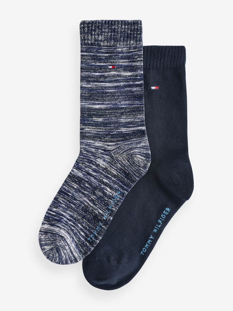 Tommy Hilfiger Women Blue Socks 2 Pack - Imagen 1 de 3