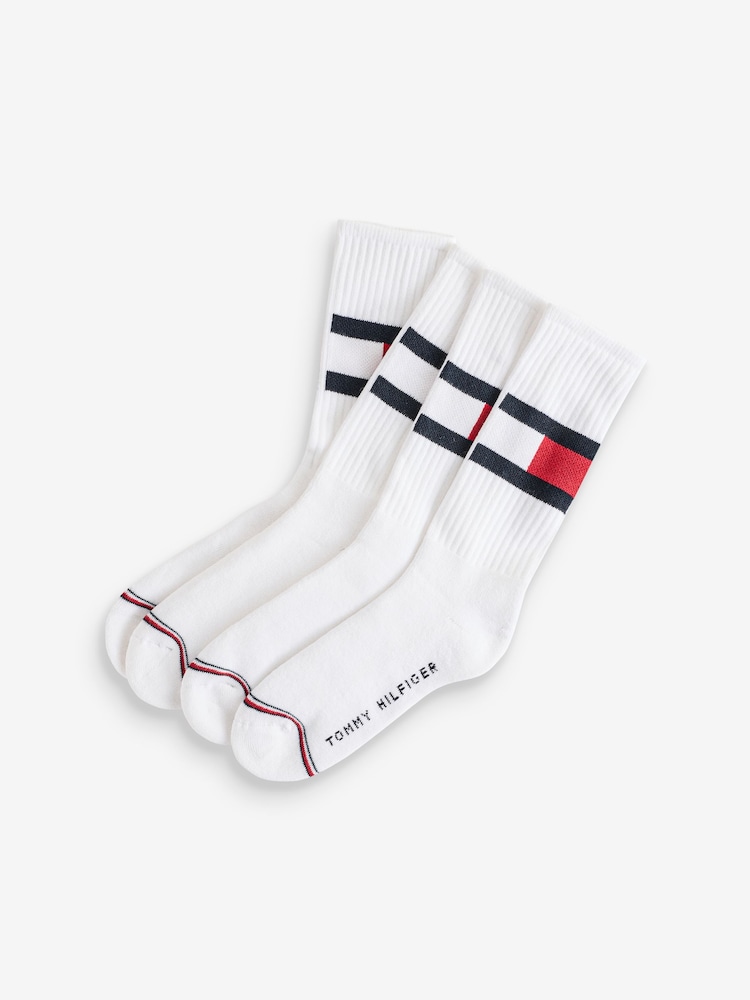 Tommy Hilfiger Flag White Socks 2 Pack - Image 2 of 5