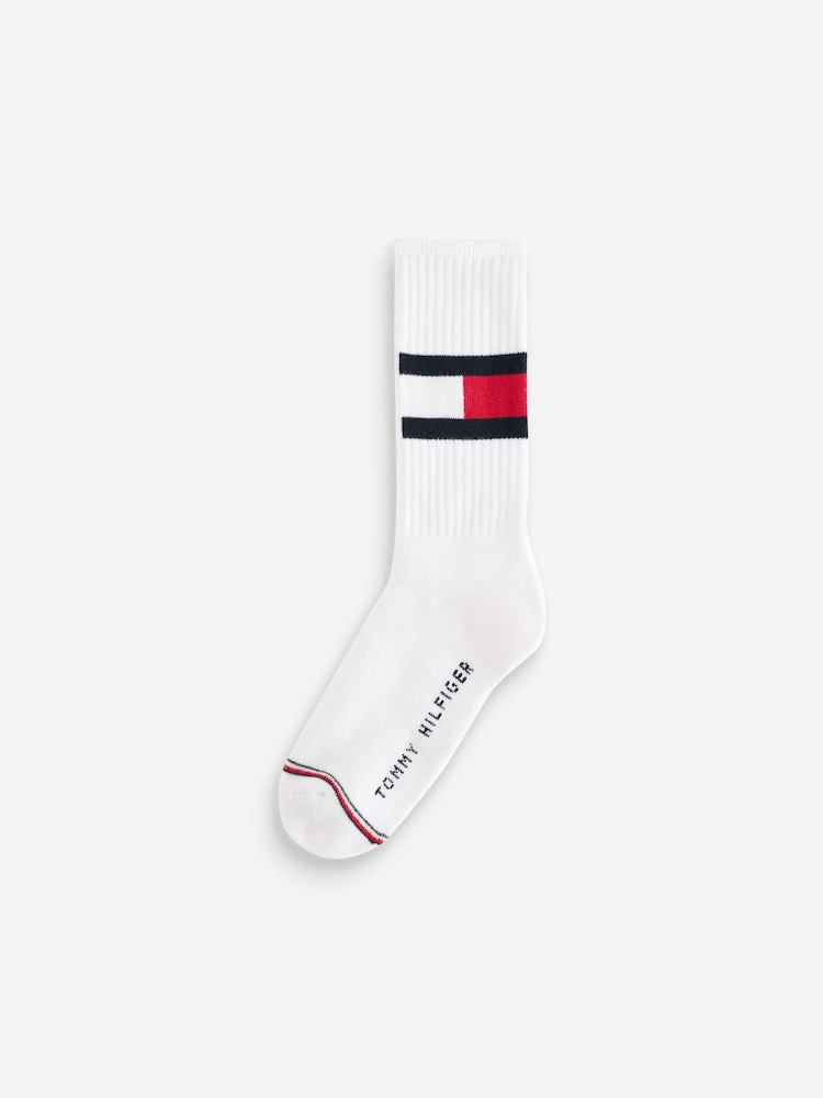 Tommy Hilfiger Flag White Socks 2 Pack - Image 3 of 5