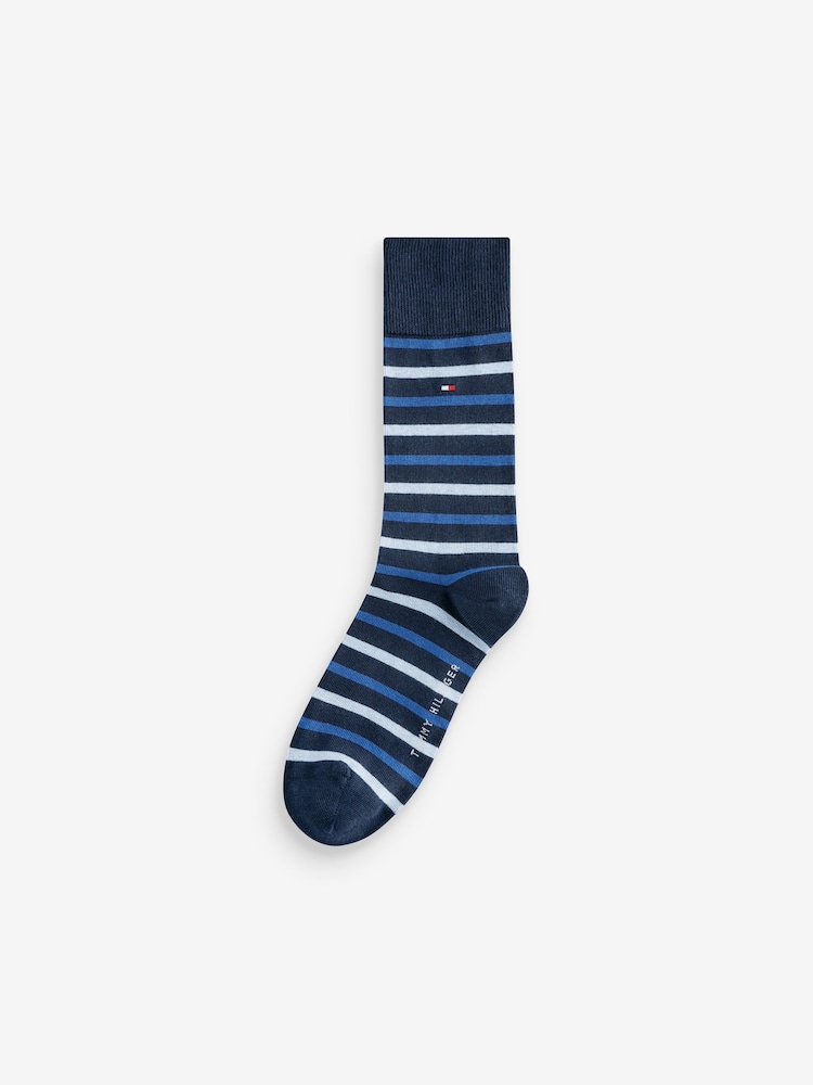 Tommy Hilfiger Blue Tommy Hilfiger Mens Blue Socks 5 Pack - Image 2 of 6