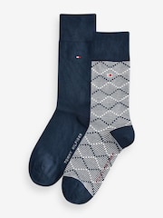 Tommy Hilfiger Mens Blue Socks 2 Pack - Image 1 of 3
