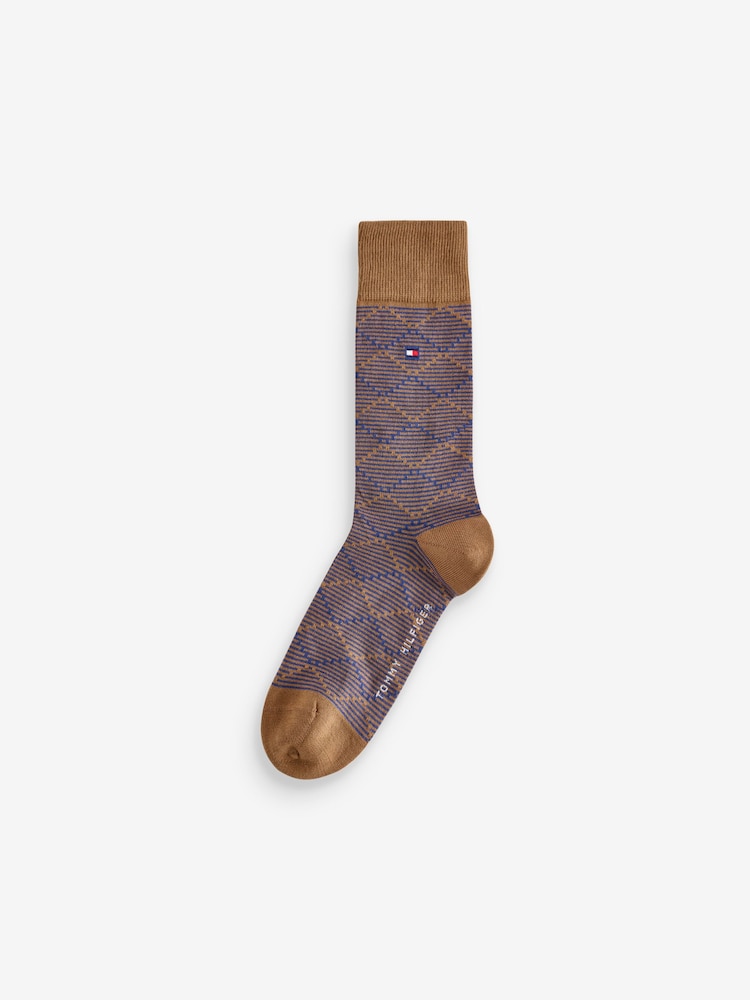 Tommy Hilfiger Mens Brown Socks 2 Pack - Image 2 of 3 Tommy Hilfiger Mens Brown Socks 2 Pack - Image 2 of 3