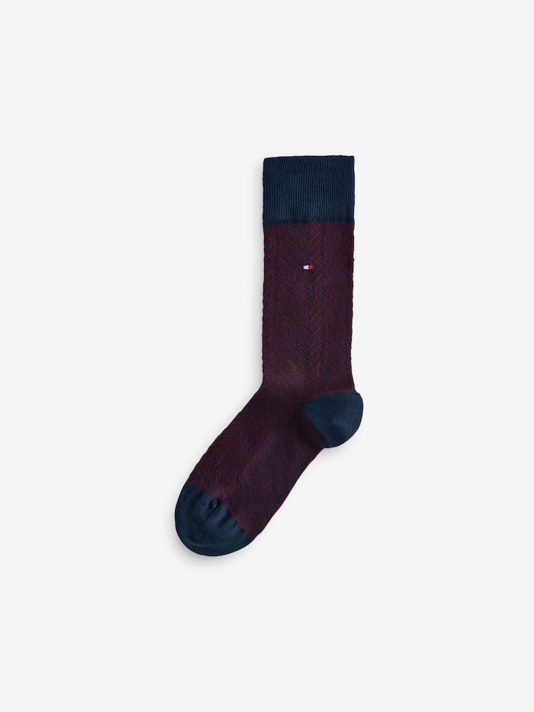 Tommy Hilfiger Mens Blue Socks 2 Pack - Image 2 of 3 Tommy Hilfiger Mens Blue Socks 2 Pack - Image 2 of 3