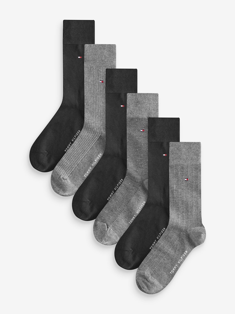 Tommy Hilfiger Mens Grey Socks 6 Pack - Image 1 of 8