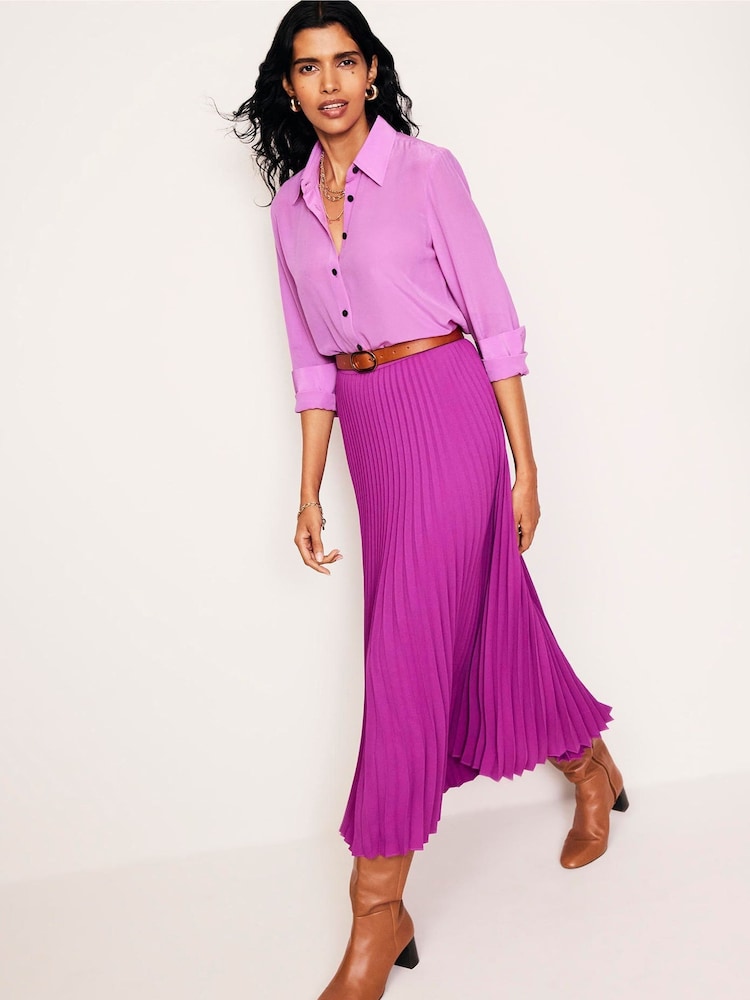 Boden Purple Sienna Silk Shirt - Image 1 of 6 Boden Purple Sienna Silk Shirt - Image 1 of 6