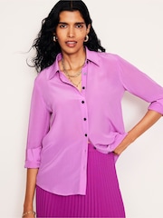 Boden Purple Sienna Silk Shirt - Image 3 of 6