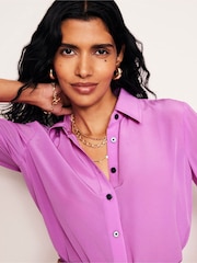 Boden Purple Sienna Silk Shirt - Image 4 of 6