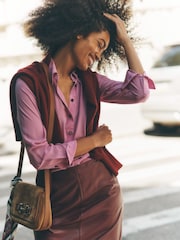Boden Purple Sienna Silk Shirt - Image 5 of 6