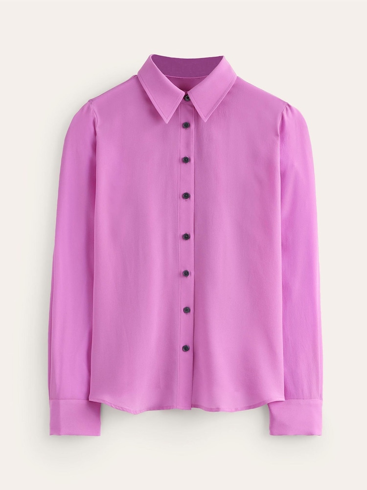 Boden Purple Sienna Silk Shirt - Image 6 of 6 Boden Purple Sienna Silk Shirt - Image 6 of 6
