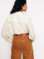 Boden Cream Connie Relaxed Silk Shirt - Image 2 of 5