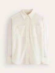 Boden Cream Connie Relaxed Silk Shirt - Image 5 of 5