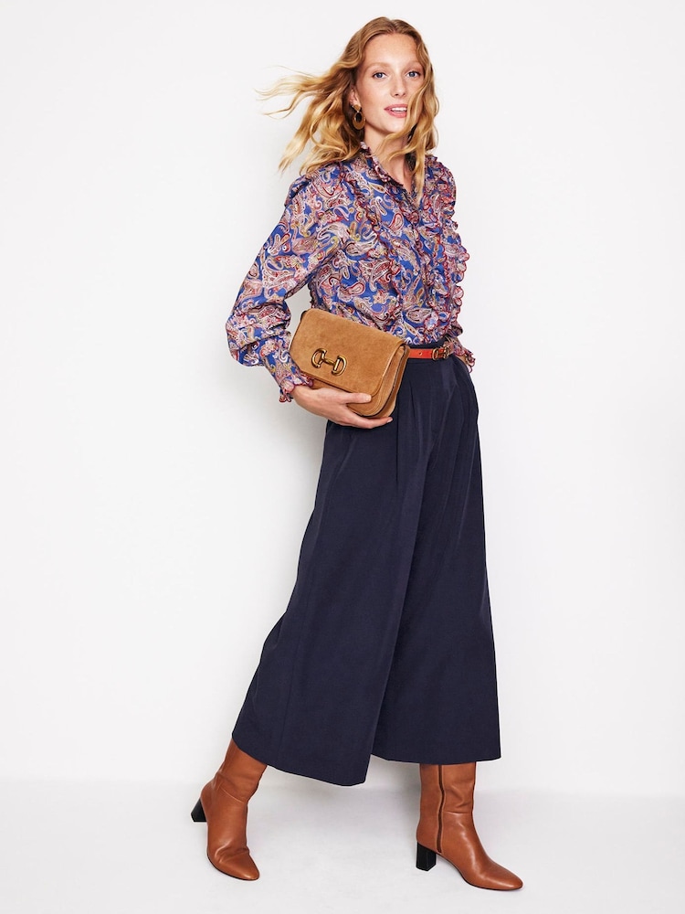 Boden Blue Tailored Cropped Trousers - Image 1 of 5