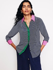 Boden Blue Sienna Silk Shirt - Image 2 of 5