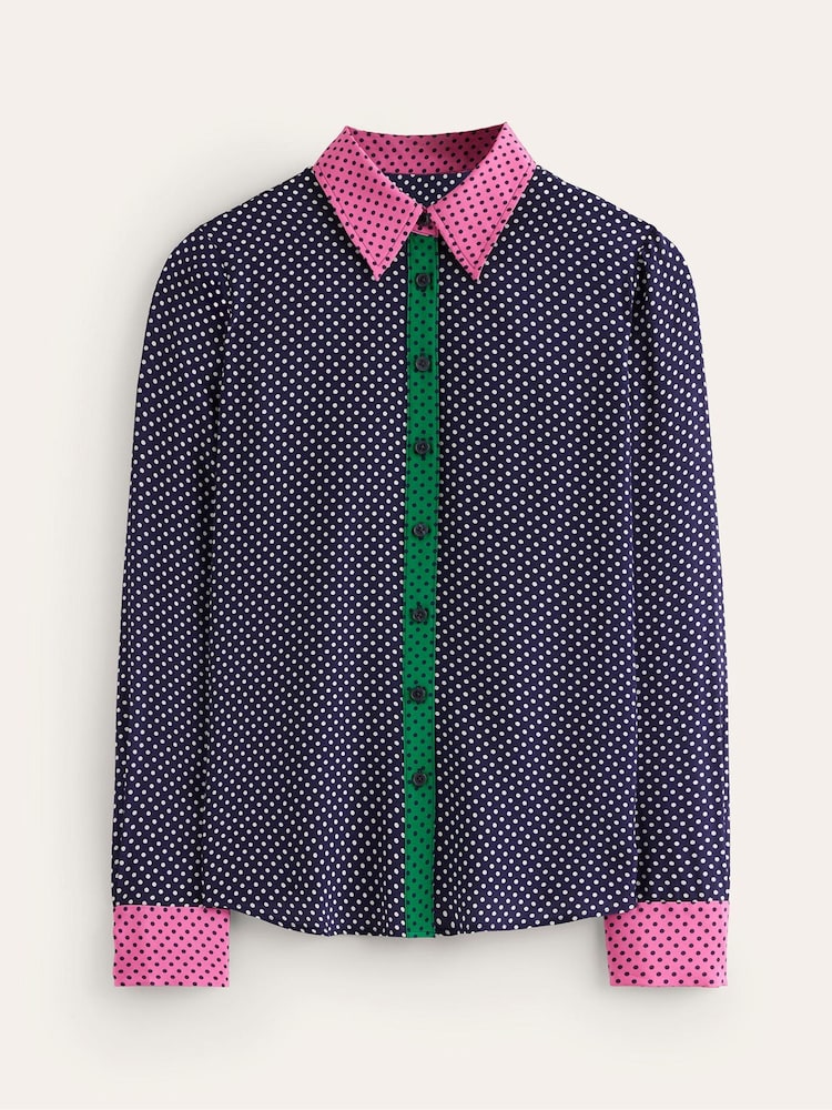 Boden Blue Sienna Silk Shirt - Image 5 of 5