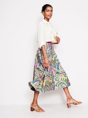 Boden Green Isabella Cotton Sateen Skirt - Image 1 of 5