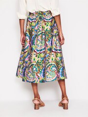 Boden Green Isabella Cotton Sateen Skirt - Image 4 of 5
