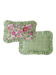 Cath Kidston Sage Dolly Rose 100% Cotton Polyfilled Cushion - Image 4 of 4