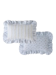 Cath Kidston Blue Ticking Stripe 100% Cotton Polyfilled Cushion - Image 4 of 4