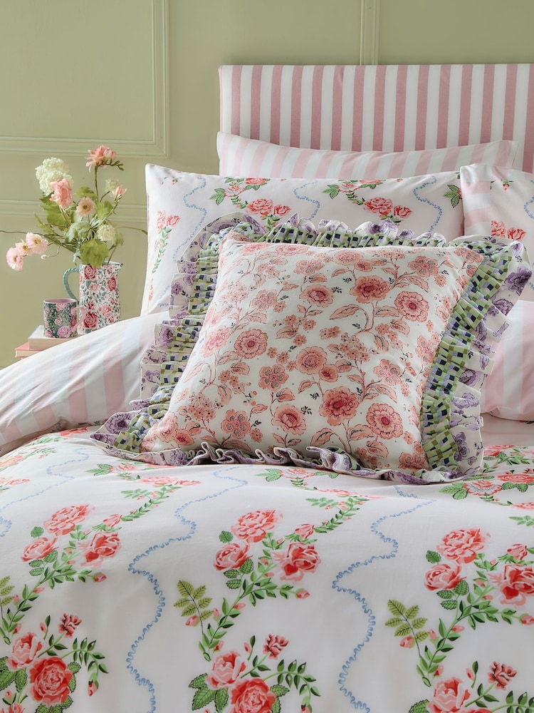 Cath Kidston Multi Double Ruffle 100% Cotton Polyfilled Cushion - Image 1 of 4