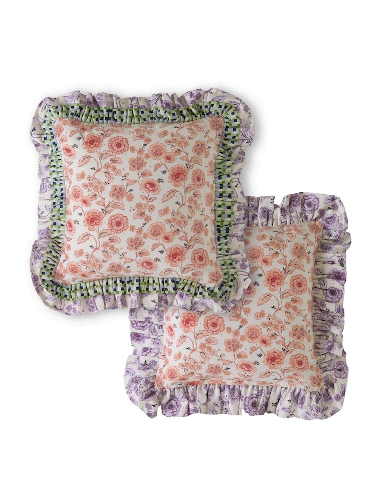 Cath Kidston Multi Double Ruffle 100% Cotton Polyfilled Cushion - Image 4 of 4