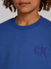 Calvin Klein Blue Bonded Pique Sweatshirt - Image 2 of 3