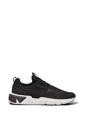 Calvin Klein Black Low Top Lace Up Knit Trainers - Image 1 of 6