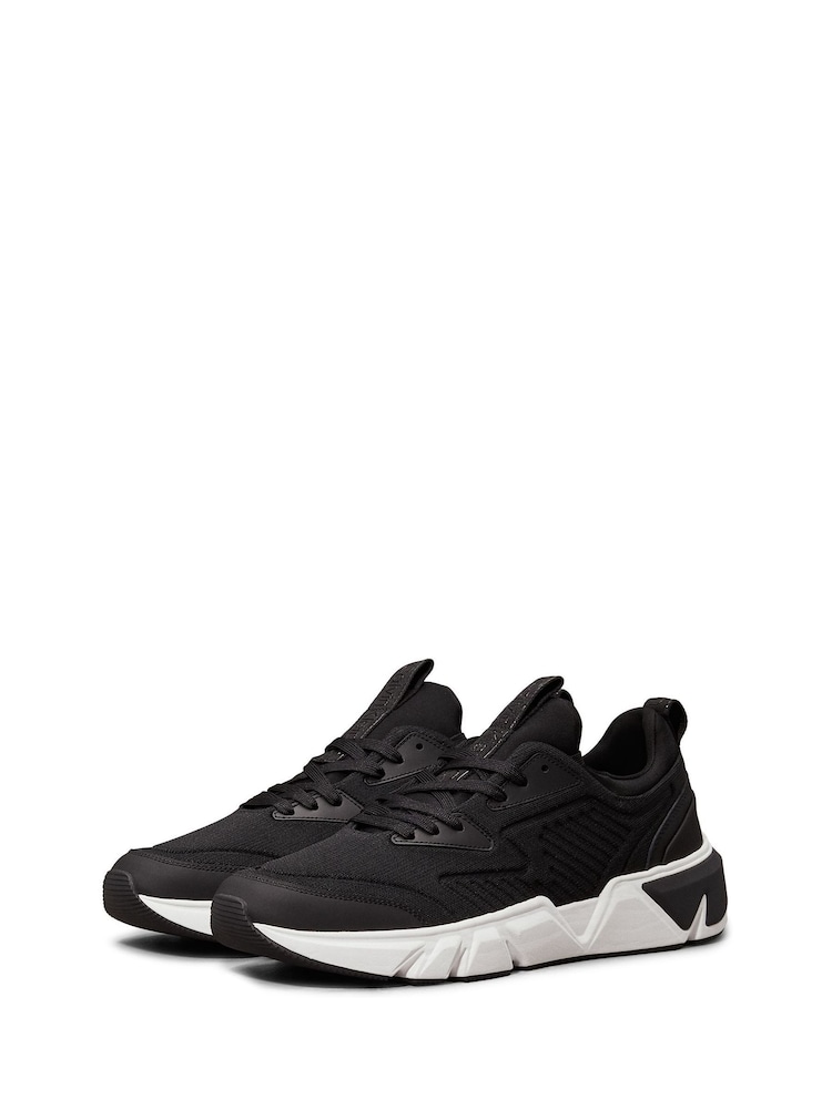 Calvin Klein Black Low Top Lace Up Knit Trainers - Image 2 of 6