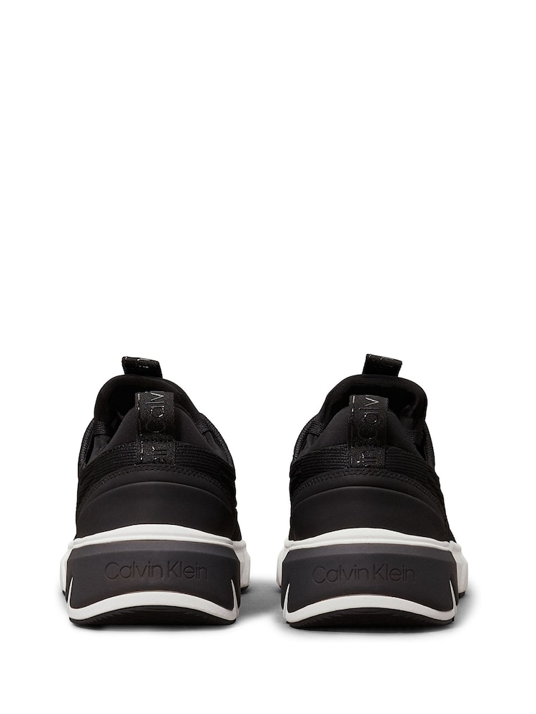 Calvin Klein Black Low Top Lace Up Knit Trainers - Image 3 of 6