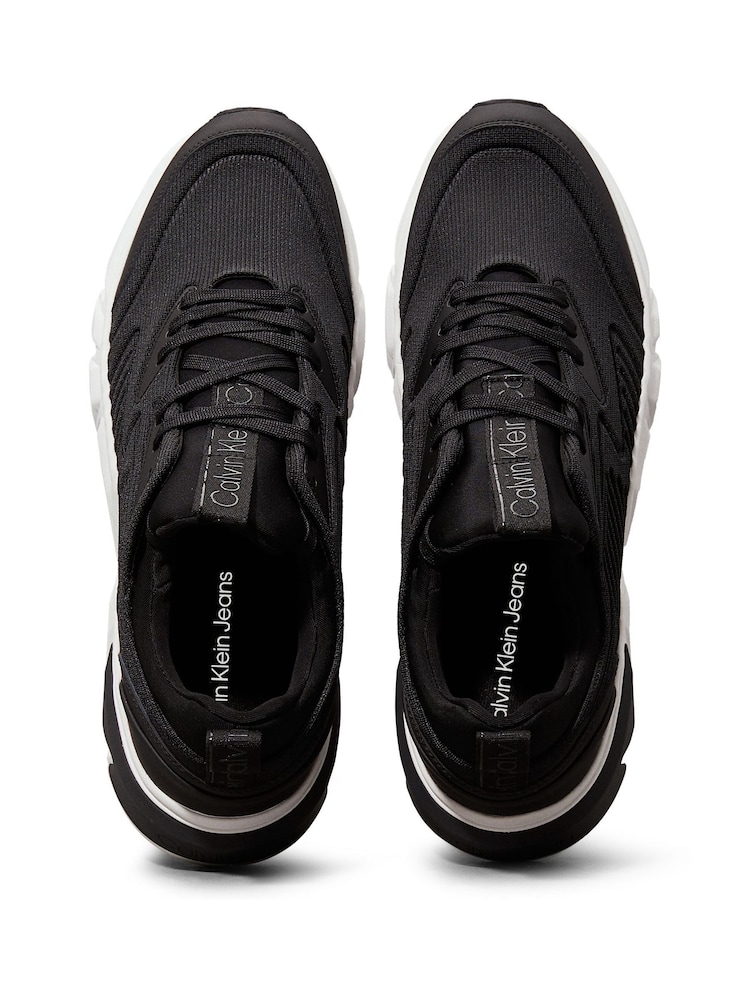 Calvin Klein Black Low Top Lace Up Knit Trainers - Image 4 of 6