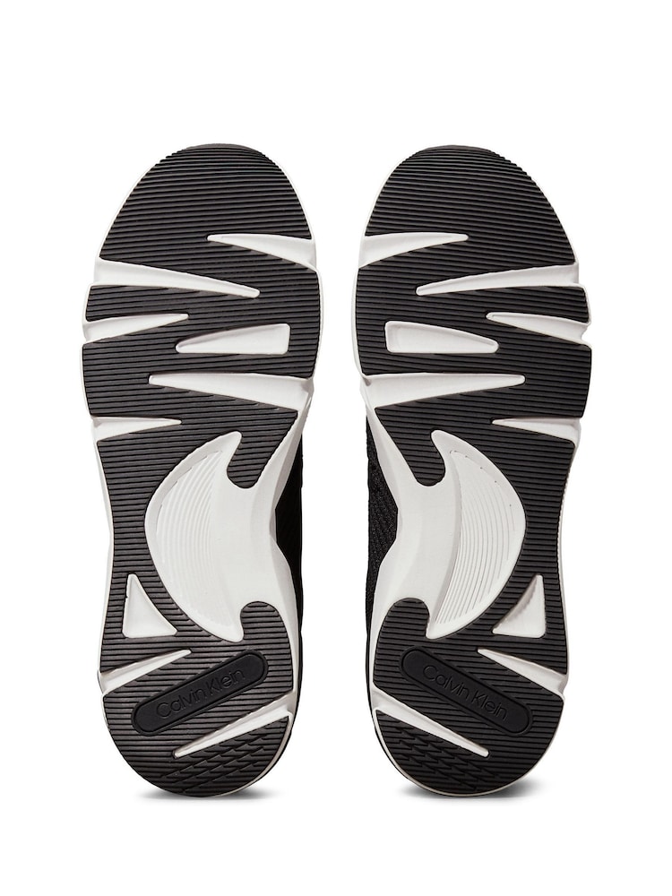 Calvin Klein Black Low Top Lace Up Knit Trainers - Image 5 of 6