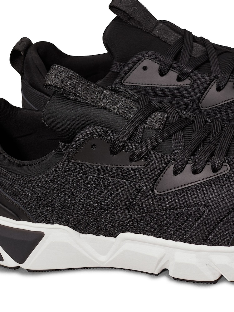 Calvin Klein Black Low Top Lace Up Knit Trainers - Image 6 of 6