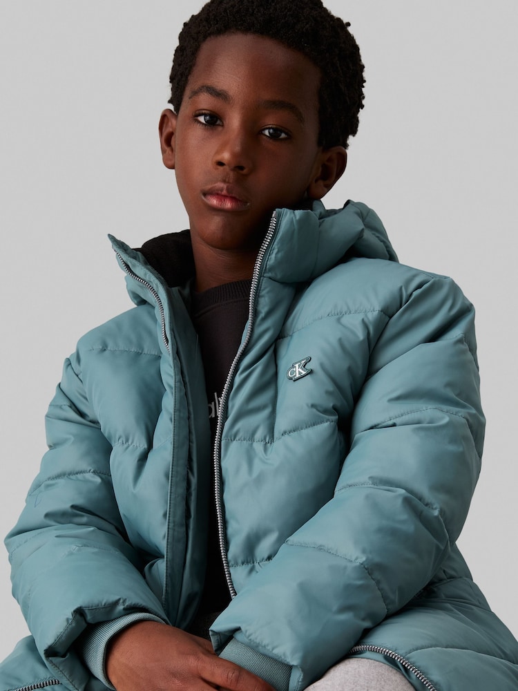 Calvin Klein Green Essential Parka Puffer - Image 4 of 5