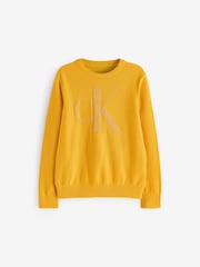 Calvin Klein Yellow Regular Fit Monogram Jumper - Image 1 of 1