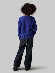 Calvin Klein Blue Regular Fit Monogram Jumper - Image 3 of 4