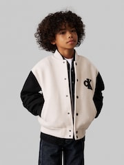 Calvin Klein Natural Heather Varsity Jacket - Image 1 of 4