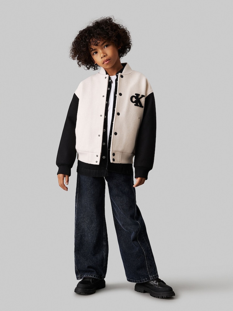 Calvin Klein Natural Heather Varsity Jacket - Image 2 of 4