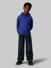 Calvin Klein Blue Bonded Pique Towel Monogram Hoodie - Image 5 of 5