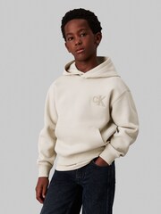 Calvin Klein Natural Bonded Pique Towel Monogram Hoodie - Image 1 of 4